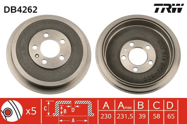 TRW Brake Drum DB4262 - Brake drum