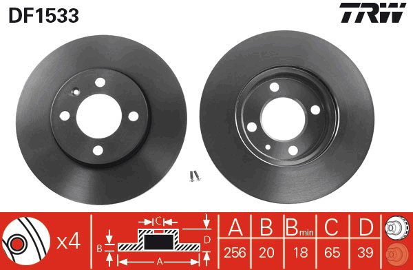 TRW Brake disc DF1533, set of 2 - Brake Disc