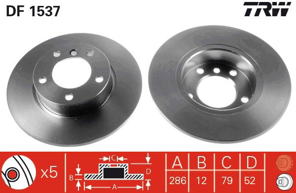 TRW Brake disc DF1537, set of 2 - Brake Disc