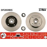 TRW Brake disc DF2059BS, set of 2 - Brake Disc