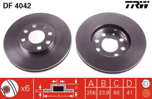 TRW Brake disc DF4042, set of 2 - Brake Disc