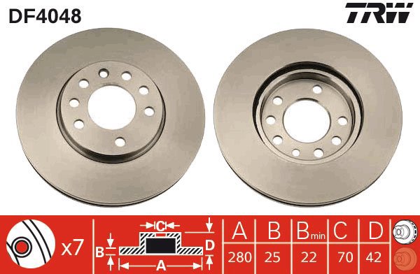 TRW Brake disc DF4048, set of 2 - Brake Disc
