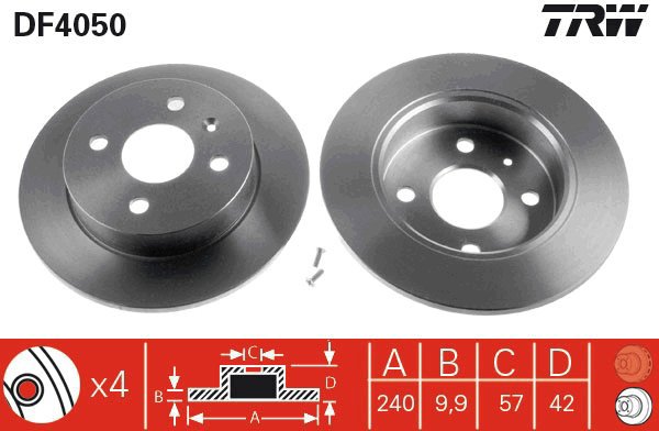 TRW Brake disc DF4050, set of 2 - Brake Disc