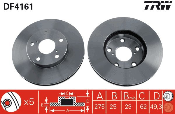 TRW Brake disc DF4161, set of 2 - Brake Disc