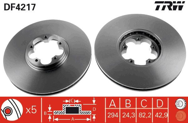 TRW Brake disc DF4217, set of 2 - Brake Disc