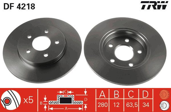 TRW Brake disc DF4218, set of 2 - Brake Disc