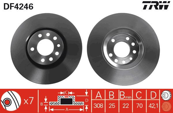 TRW Brake disc DF4246, set of 2 - Brake Disc