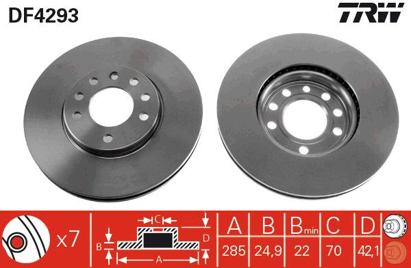TRW Brake disc DF4293, set of 2 - Brake Disc