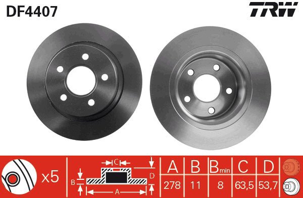 TRW Brake disc DF4407, set of 2 - Brake Disc