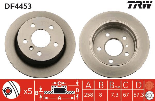 TRW Brake disc DF4453, set of 2 - Brake Disc