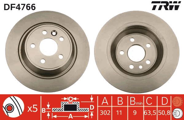 TRW Brake disc DF4766, set of 2 - Brake Disc