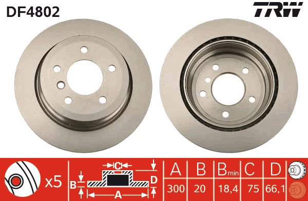 TRW Brake disc DF4802, set of 2 - Brake Disc