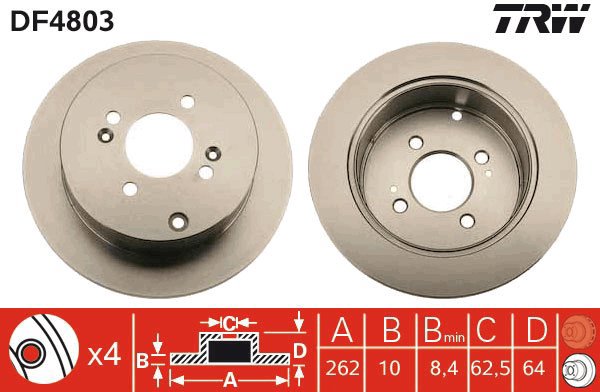 TRW Brake disc DF4803, set of 2 - Brake Disc