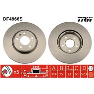 TRW Brake Disc DF4866S, set of 2 - Brake Disc