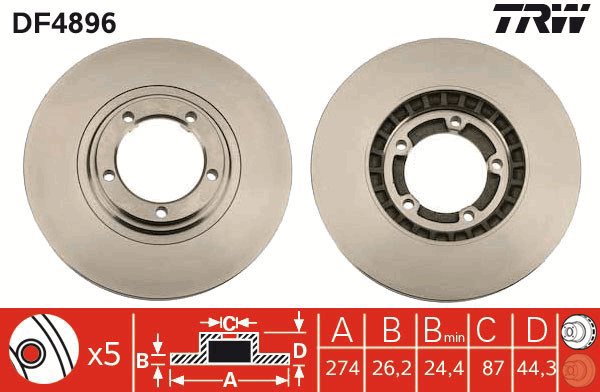 TRW Brake disc DF4896, set of 2 - Brake Disc