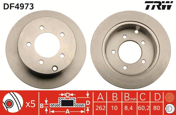 TRW Brake disc DF4973, set of 2 - Brake Disc