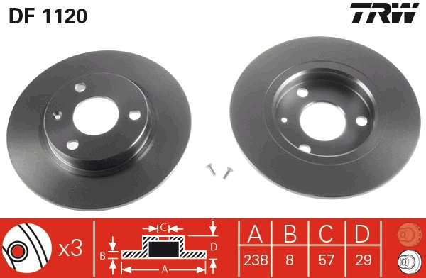 TRW Brake disc DF1120, set of 2 - Brake Disc
