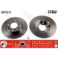 TRW Brake disc DF1217, set of 2 - Brake Disc
