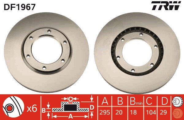 TRW Brake disc DF1967, set of 2 - Brake Disc