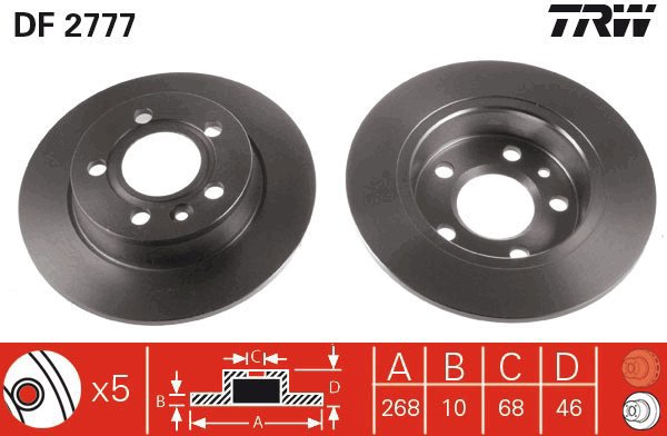 TRW Brake disc DF2777, set of 2 - Brake Disc