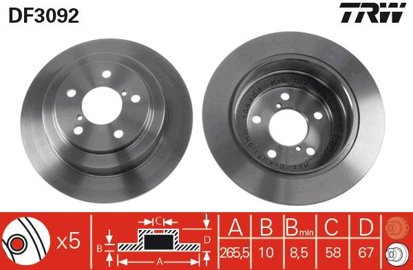 TRW Brake disc DF3092, set of 2 - Brake Disc