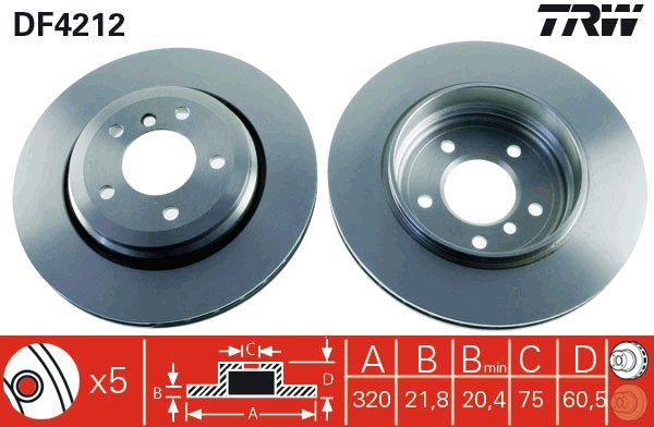 TRW Brake disc DF4212, set of 2 - Brake Disc
