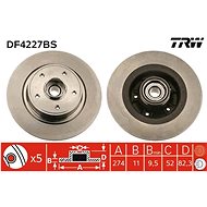 TRW Brake Disc DF4227BS, set of 2 - Brake Disc