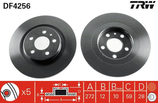 TRW Brake disc DF4256, set of 2 - Brake Disc