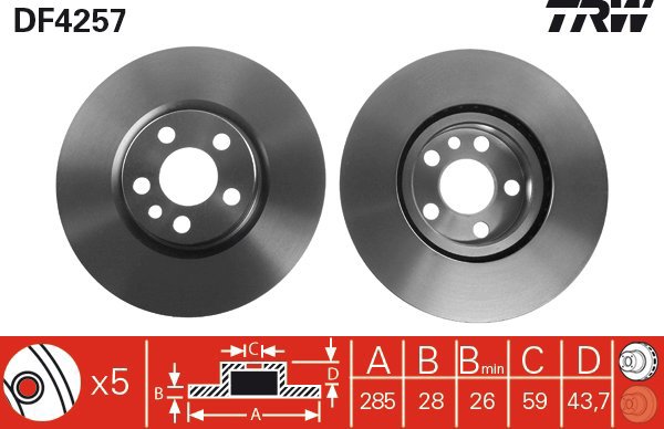 TRW Brake disc DF4257, set of 2 - Brake Disc