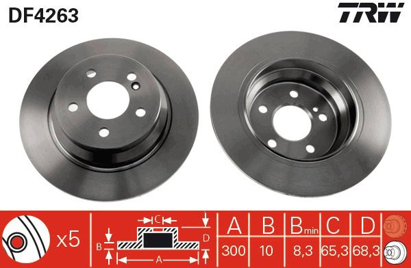 TRW Brake disc DF4263, set of 2 - Brake Disc