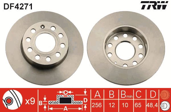 TRW Brake disc DF4271, set of 2 - Brake Disc