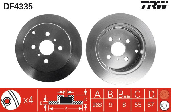 TRW Brake disc DF4335, set of 2 - Brake Disc