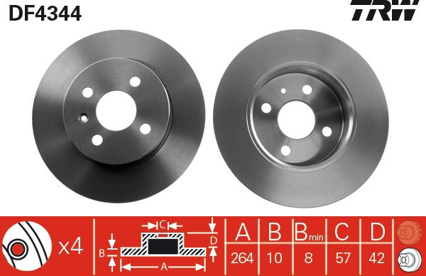 TRW Brake disc DF4344, set of 2 - Brake Disc