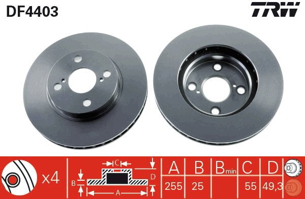 TRW Brake disc DF4403, set of 2 - Brake Disc