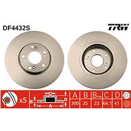 TRW Brake Disc DF4432S, set of 2 - Brake Disc