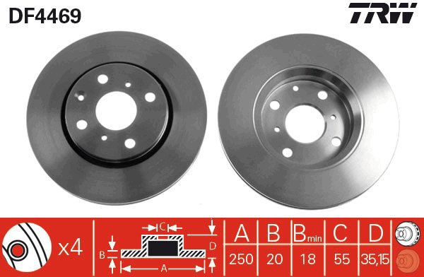 TRW Brake disc DF4469, set of 2 - Brake Disc
