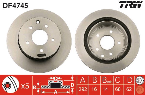 TRW Brake disc DF4745, set of 2 - Brake Disc