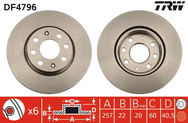 TRW Brake disc DF4796, set of 2 - Brake Disc