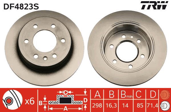 TRW Brake Disc DF4823S, set of 2 - Brake Disc