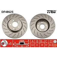 TRW Brake Disc DF4862S, set of 2 - Brake Disc