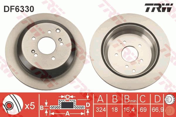 TRW Brake disc DF6330, set of 2 - Brake Disc