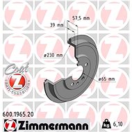 ZIMMERMANN Brake drum 600.1965.20 - Brake drum