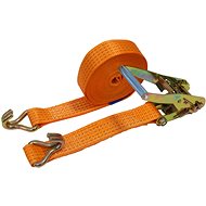 ACI Clamping strap with ratchet, 5 t, double hooks - Tie Down Strap