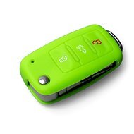 Protective Silicone Key Case for VW/Seat/Skoda with Ejector Key, Green - Car Key Case