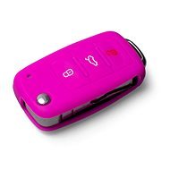 Protective Silicone Key Case for VW/Seat/Skoda with Ejector Key, Pink - Car Key Case