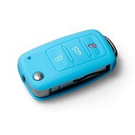 Protective Silicone Key Case for VW/Seat/Skoda with Ejector Key, Light Blue - Car Key Case