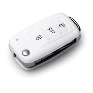 Protective silicone key case for VW/Seat/Skoda with ejector key, white - Car Key Case