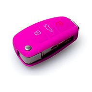 Protective silicone key case for Audi with ejector key, pink - Car Key Case