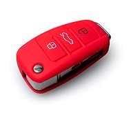 Ochranné silikónové puzdro na kľúč pre Audi s vystreľovacím kľúčom, červená farba - Obal na kľúče od auta