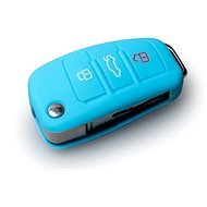 Ochranné silikónové puzdro na kľúč pre Audi s vystreľovacím kľúčom, farba svetlo modrá - Obal na kľúče od auta